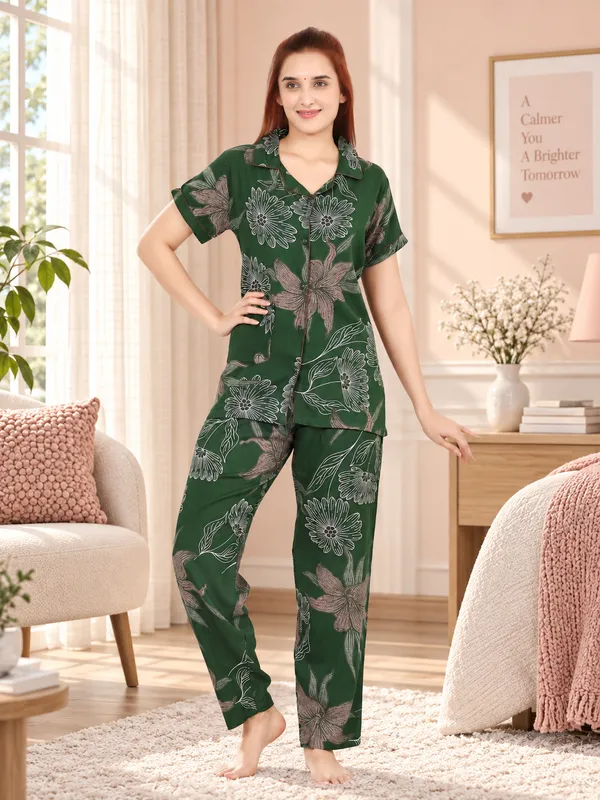 Dark_Green_Premium_Alpine_Cotton_Nightdress_For_Women