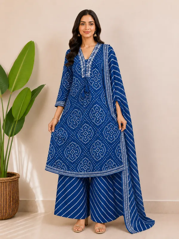 Blue_Cotton_Straight_Printed_Kurta_Set_For_Women