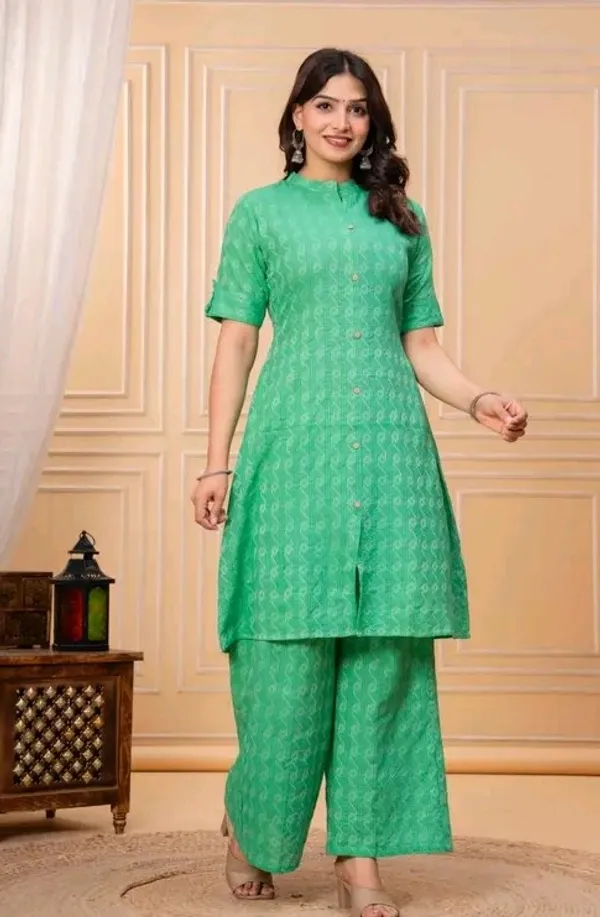 Green_Cotton_Straight_Printed_Kurta_Set_For_Women