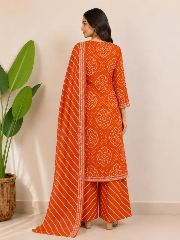 Orange_Cotton_Straight_Printed_Kurta_Palazzo_Set_For_Women