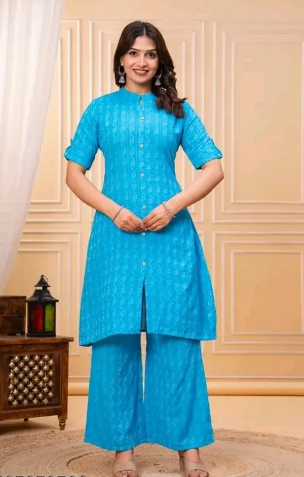 Blue_Cotton_Straight_Printed_Kurta_Palazzo_Set_For_Women