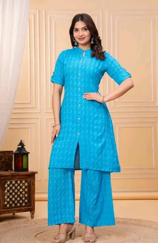 Blue_Cotton_Straight_Printed_Kurta_Palazzo_Set_For_Women