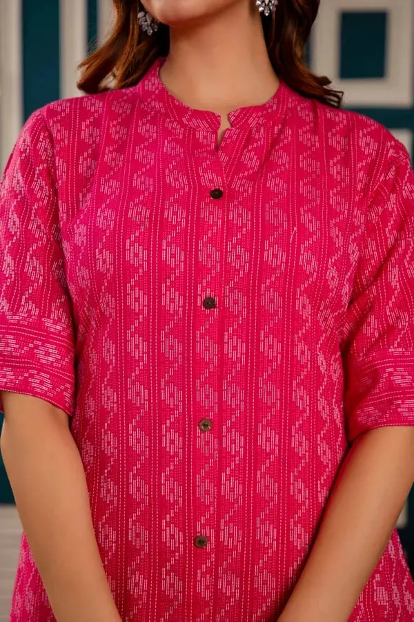 Dark_Pink_Cotton_Straight_Printed_Kurta_Pant_Set_For_Women