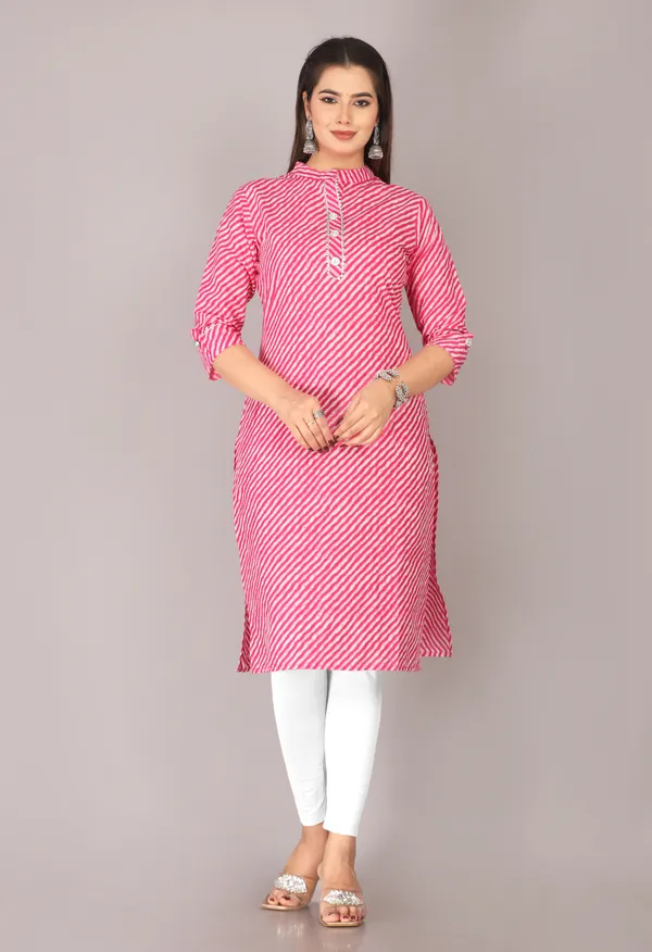 Pink_Cotton_Straight_Striped_Kurta_For_Women