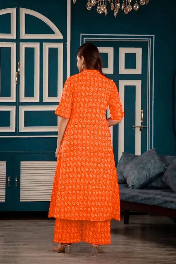 Orange_Cotton_Straight_Printed_Kurta_Palazzo_Set_For_Women