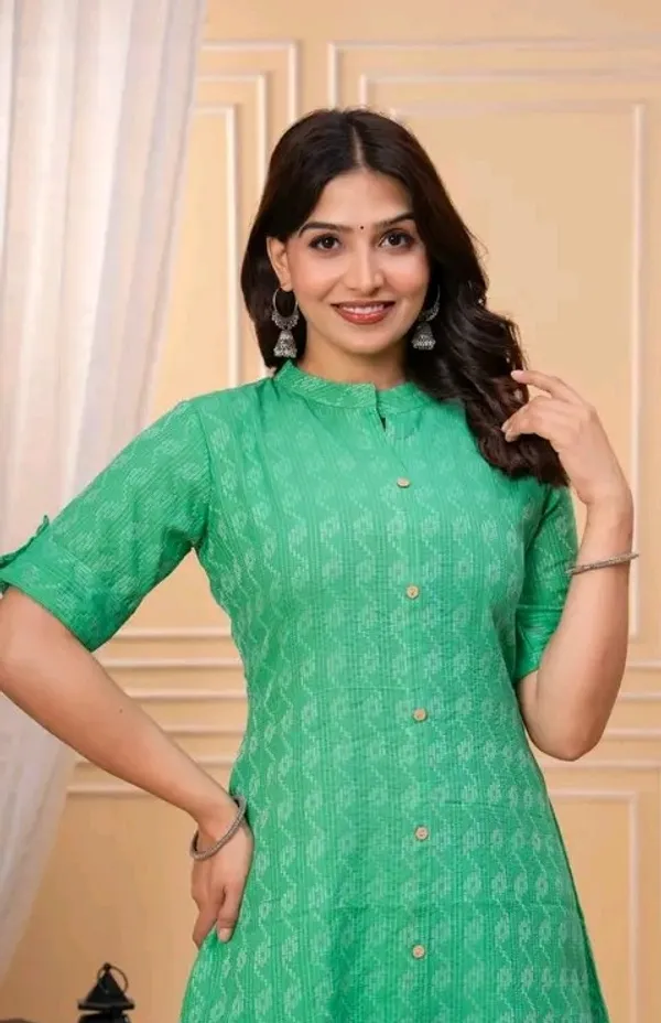 Green_Cotton_Straight_Printed_Kurta_Set_For_Women