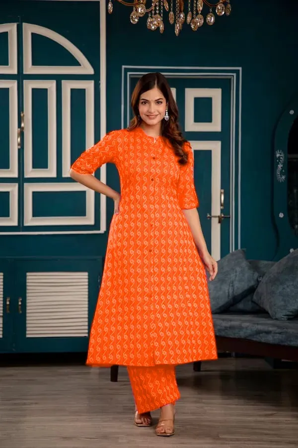 Orange_Cotton_Straight_Printed_Kurta_Palazzo_Set_For_Women
