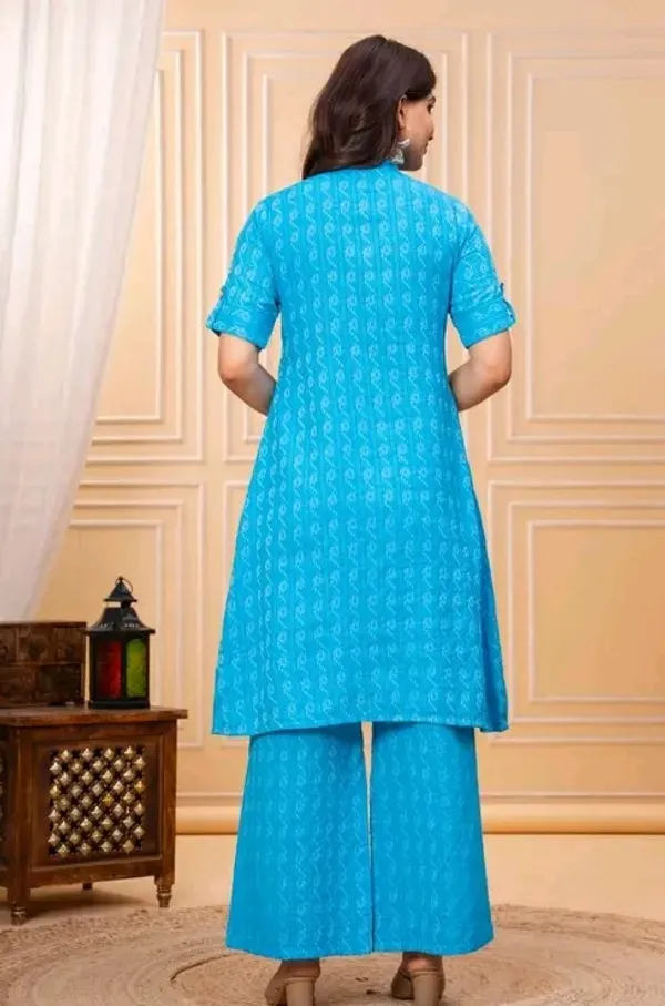 Blue_Cotton_Straight_Printed_Kurta_Palazzo_Set_For_Women