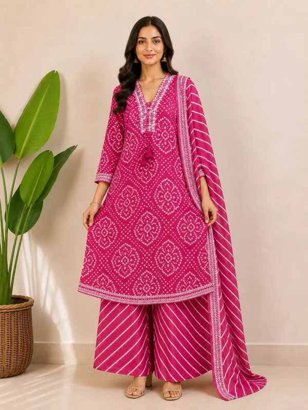 Pink_Cotton_Straight_Printed_Kurta_Set_For_Women