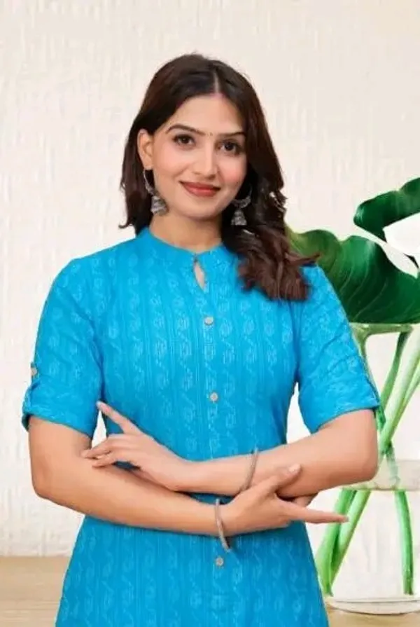 Blue_Cotton_Straight_Printed_Kurta_Palazzo_Set_For_Women