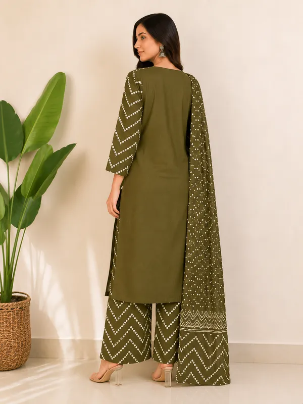 Olive_Green_Cotton_Straight_Printed_Kurta_Set_For_Women