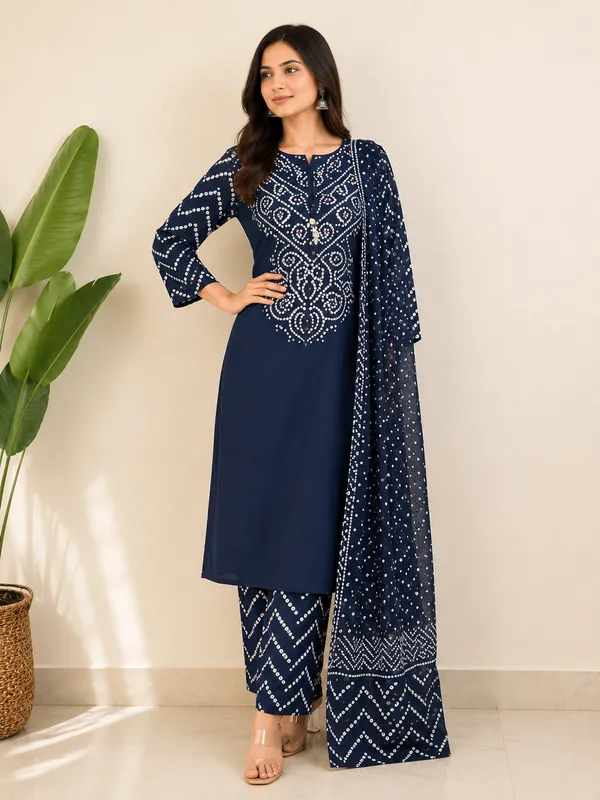 Navy_Cotton_Straight_Printed_Kurta_Palazzo_Set_For_Women