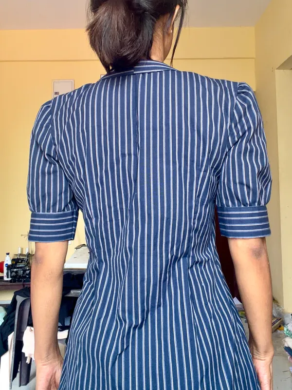 Blue_Striped_Pleated_Top_Peter_Pan_collar_for_Women