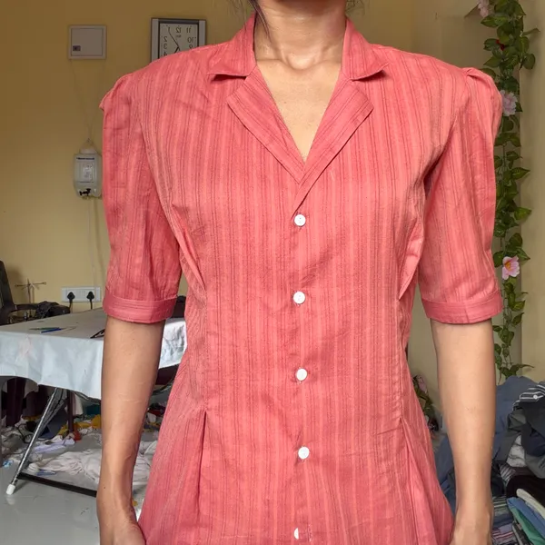 Pink_Textured_Tailored_Fit_Top_for_Women