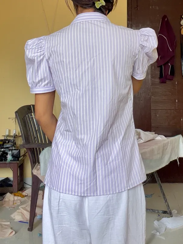 Lavender_Striped_Puff_Sleeve_Shirt_for_Women