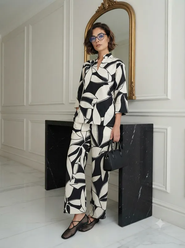 Black_&_White_Twill_Rayon_Co-Ord_Set_For_Women
