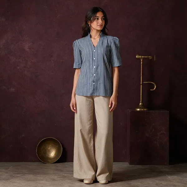 Blue_Poplin_Cotton_Shirt_For_Women