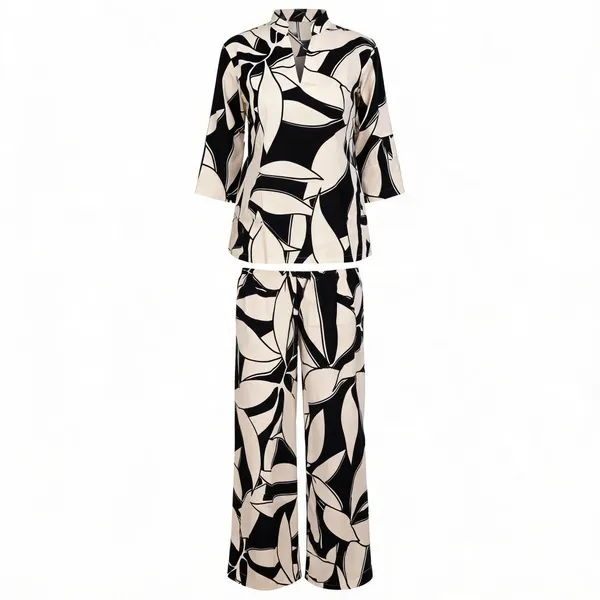 Black_&_White_Twill_Rayon_Co-Ord_Set_For_Women