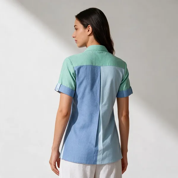Blue_&_Mint_Cotton_Shirt_For_Women