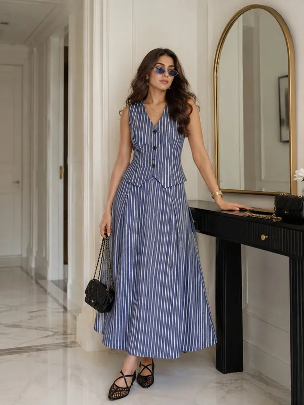 Blue_Poplin_Cotton_Co-Ord_Set_For_Women