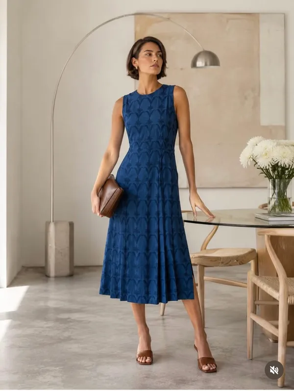 Blue_Textured_A-Line_Midi_Dress_for_Women
