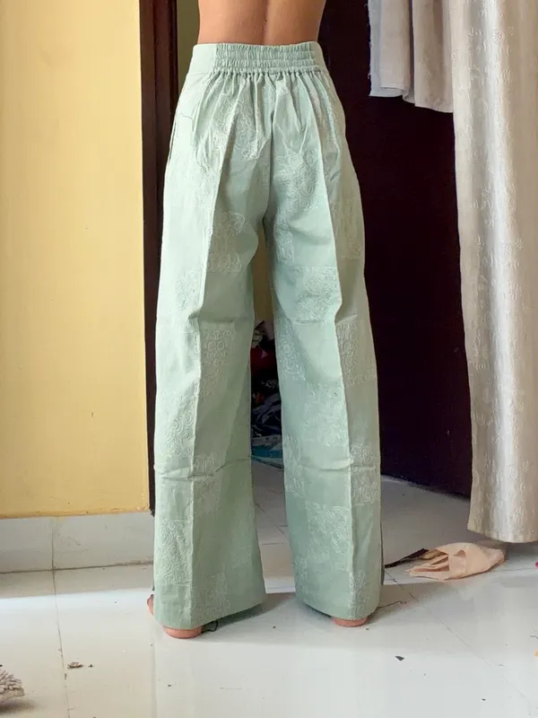 Mint_Green_embroidery_Jacquard_Wide_Leg_Palazzo_Pants_for_Women