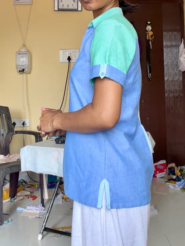 Blue_&_Mint_Cotton_Shirt_For_Women