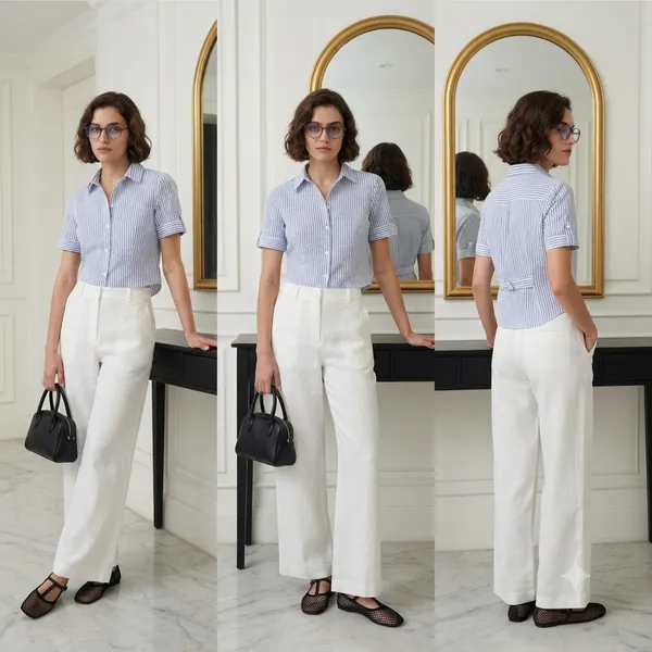 Blue_50%_Linen_50%_Cotton_Shirt_For_Women