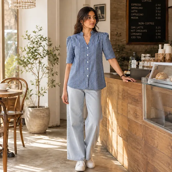 Blue_Poplin_Cotton_Shirt_For_Women