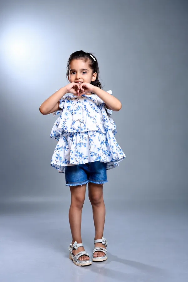 Blue_And_White_Poly_Cotton_Frill_Top_For_Girls