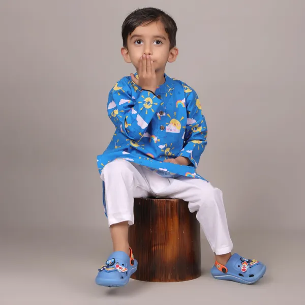 Festive_Wear_Blue_Kurta_Pyjama