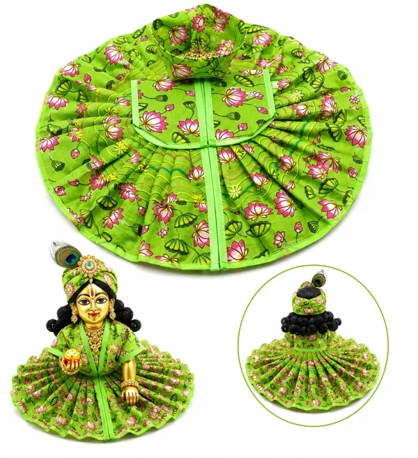 Green_Floral_Printed_Laddu_Gopal_Dress