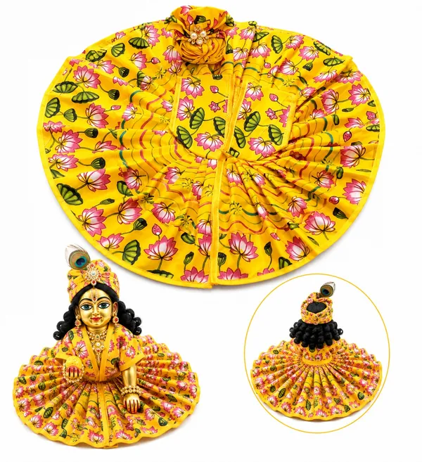 Yellow_Floral_Print_Poshak_Set_for_Laddu_Gopal