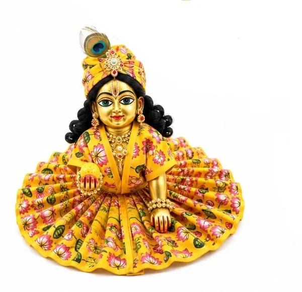 Yellow_Floral_Print_Poshak_Set_for_Laddu_Gopal