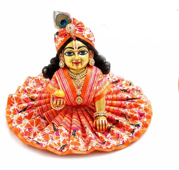 Orange_Printed_Laddu_Gopal_Poshak_Dress_Set