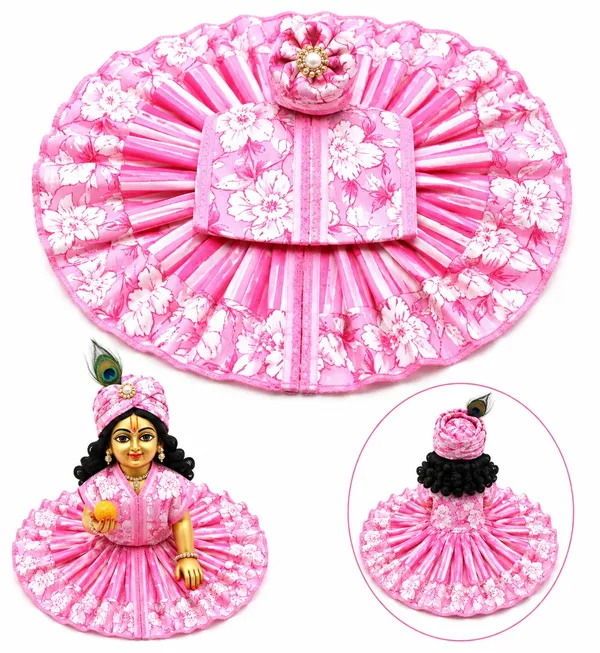 Pink_Floral_Laddu_Gopal_Dress_With_Turban