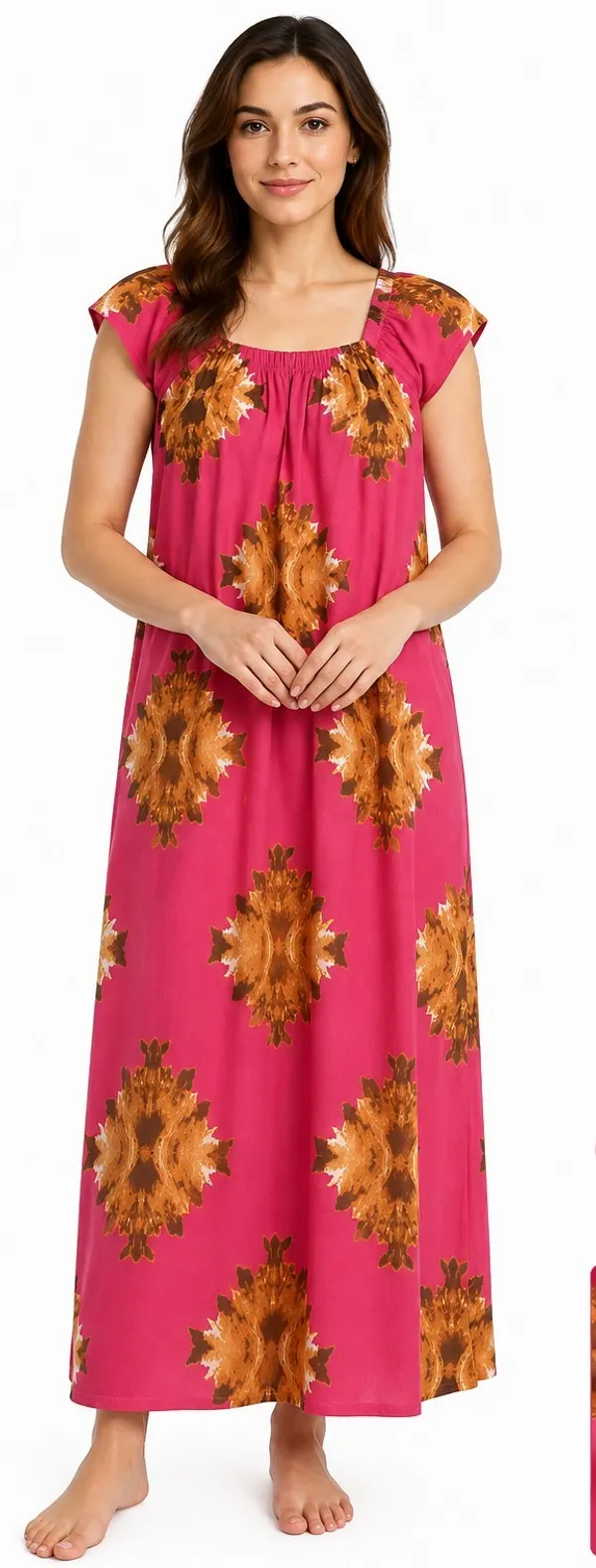Pink_Cotton_Printed_Loose_Fit_Nightdress_For_Women