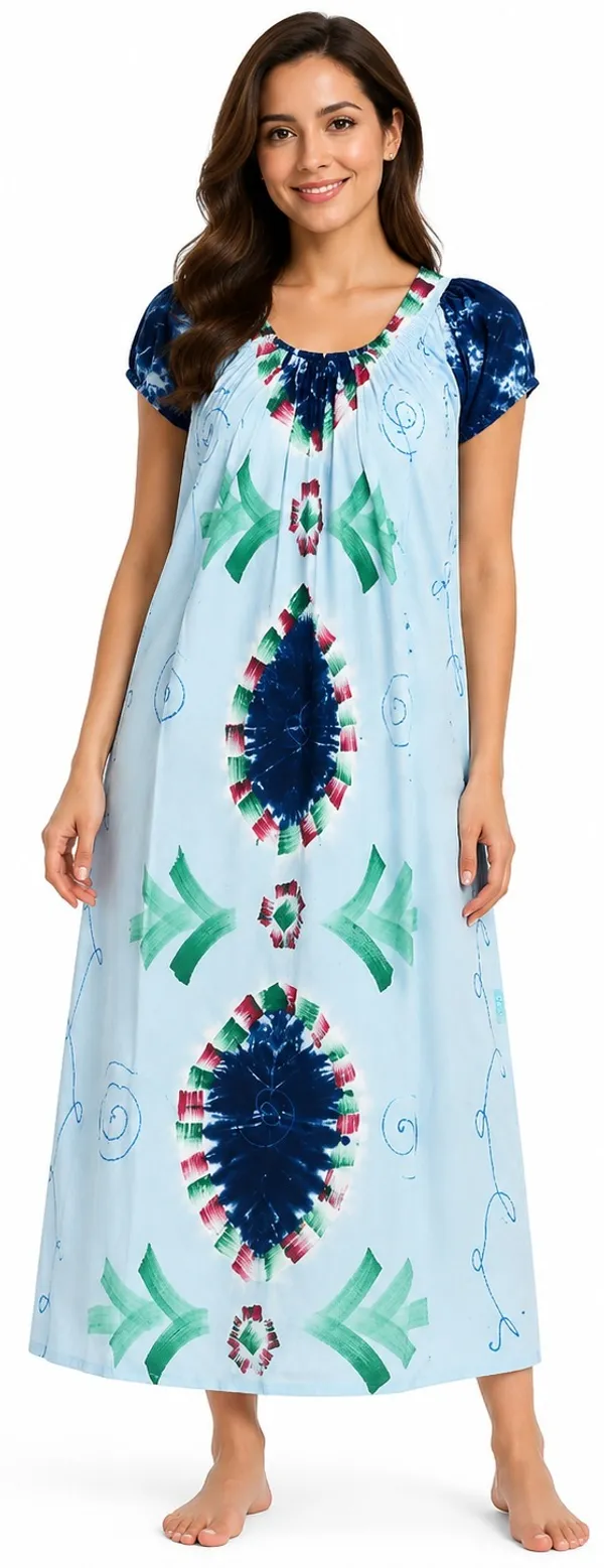 Light_Blue_Cotton_Printed_Relaxed_Fit_Nightdress_For_Women