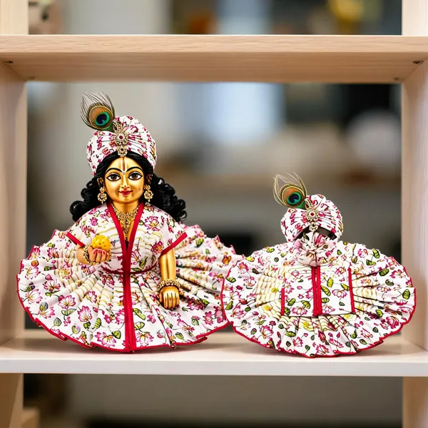 White_Cotton_Floral_Print_Laddu_Gopal_Poshak_-_Pack_of_2
