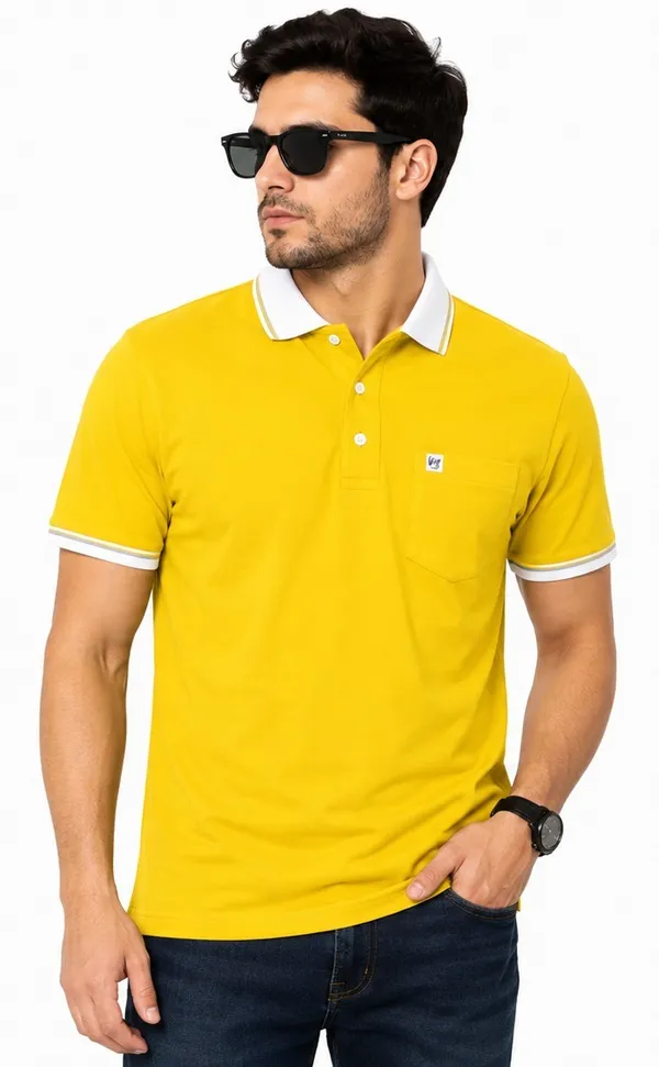 Yellow_Short_Sleeve_Polo_T-Shirt_for_Men