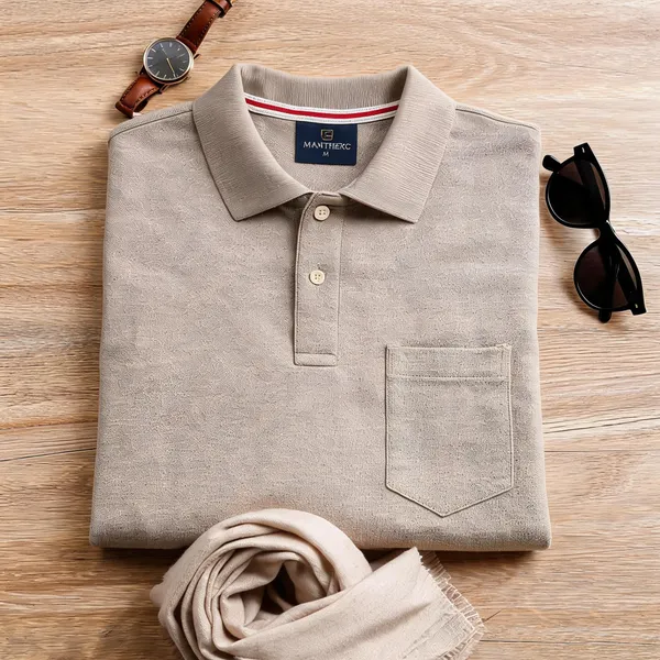 Grey_Cotton_Polo_T-Shirt_For_Men