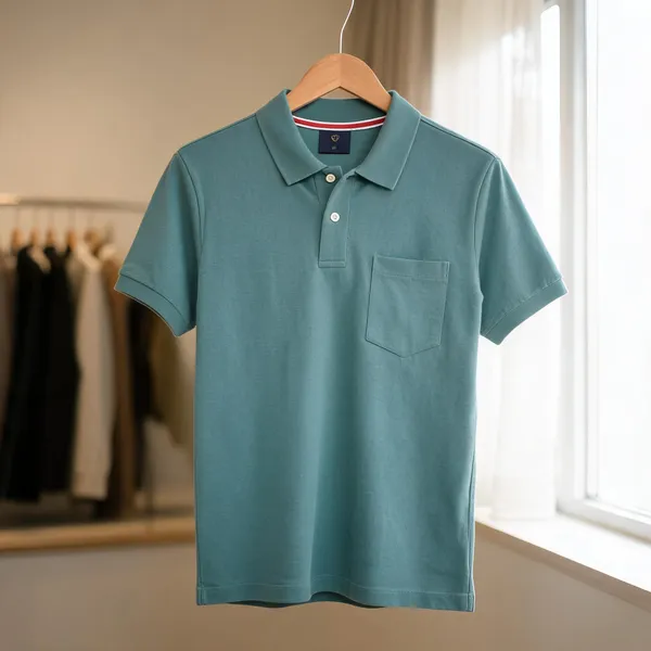 Teal_Cotton_Polo_T-Shirt_For_Men