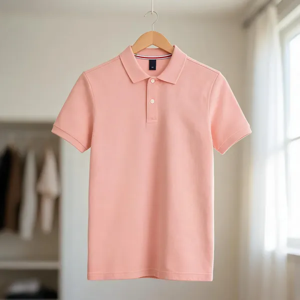 Pink_Cotton_Polo_T-Shirt_For_Men