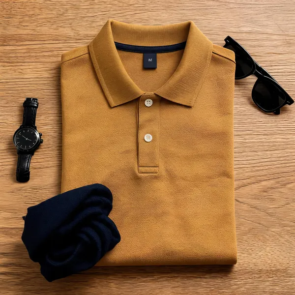 Mustard_Cotton_Regular_Fit_Polo_T-Shirt_For_Men