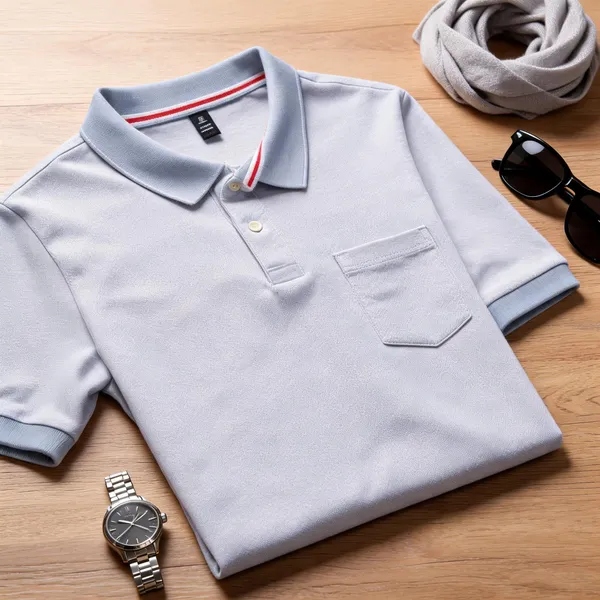 Light_Grey_Cotton_Polo_T-Shirt_For_Men
