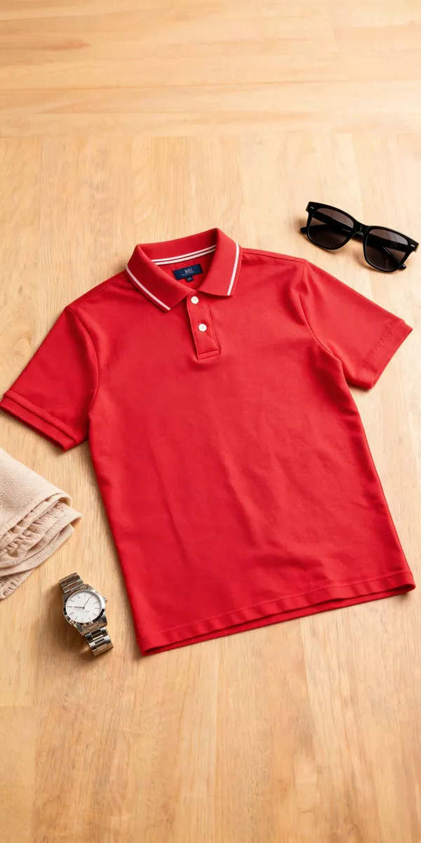 Red_Cotton_Polo_T-Shirt_For_Men