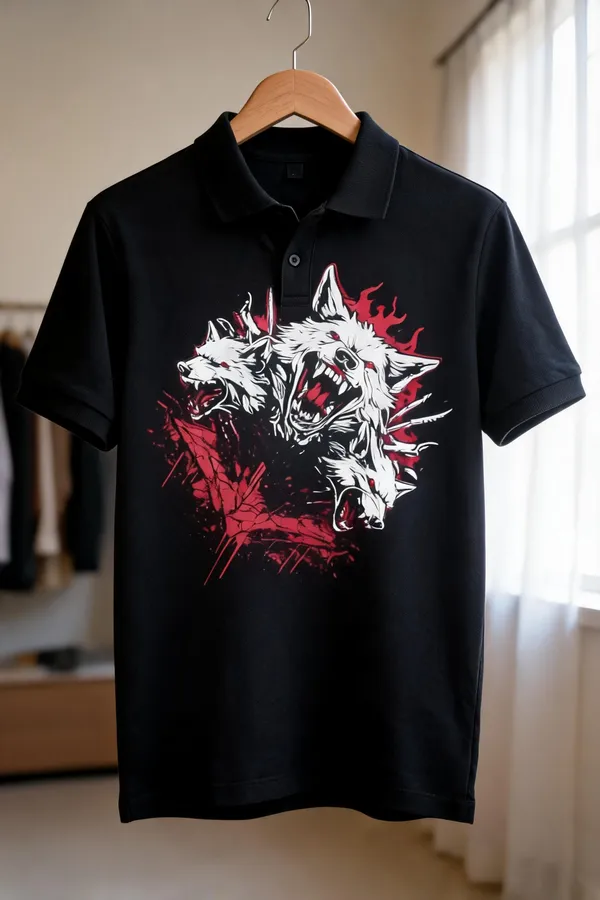 Black_Cotton_Graphic_Print_Polo_T-Shirt_For_Men