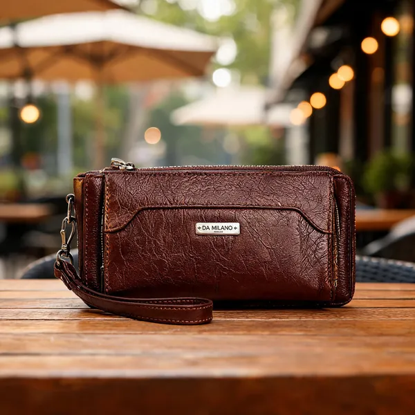Brown_Synthetic_Textured_Wristlet_Wallet_For_Women