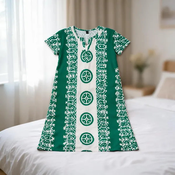 Green_Cotton_Printed_Nightdress_For_Women