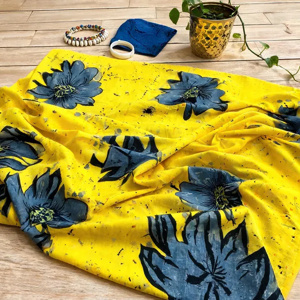 Yellow_Mul_Mul_Cotton_Printed_Saree_For_Women